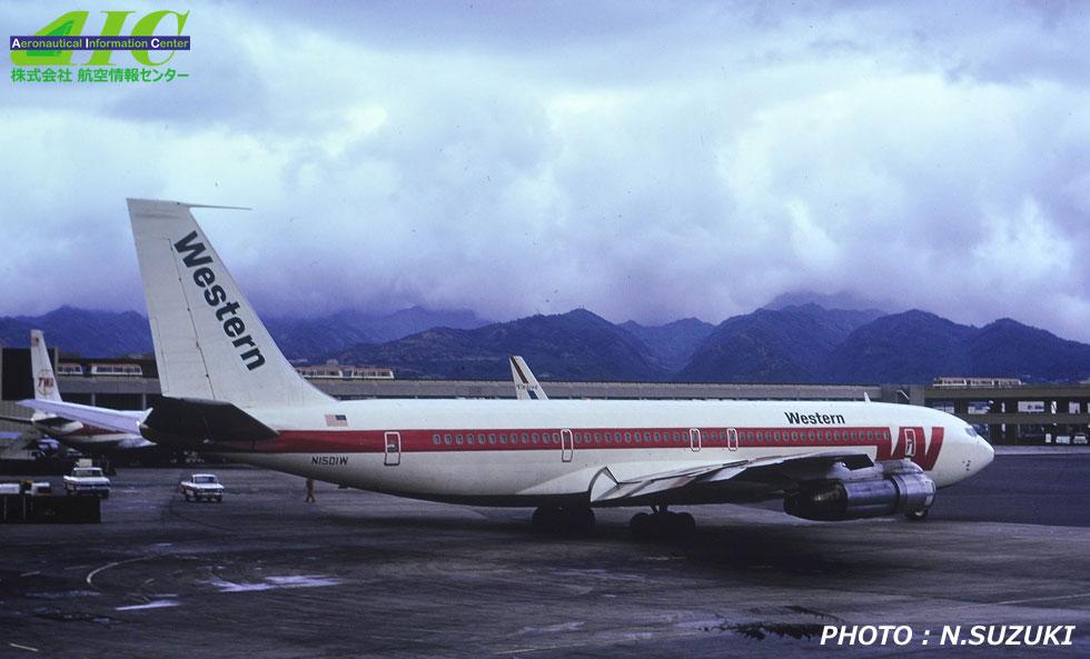 ボーイング707-300C　19963/723　N1501Wウエスタン航空（1973年 ホノルル空港）