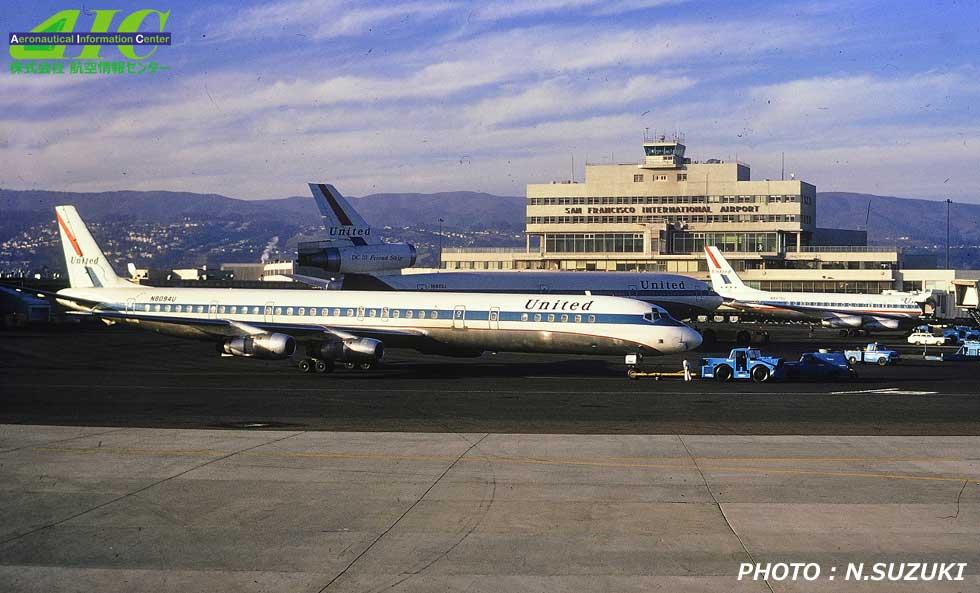 ダグラス　ＤＣ-8-61 45998/399 Ｎ8094Ｕ ユナイテッド航空（1973年 サンフランシスコ空港）