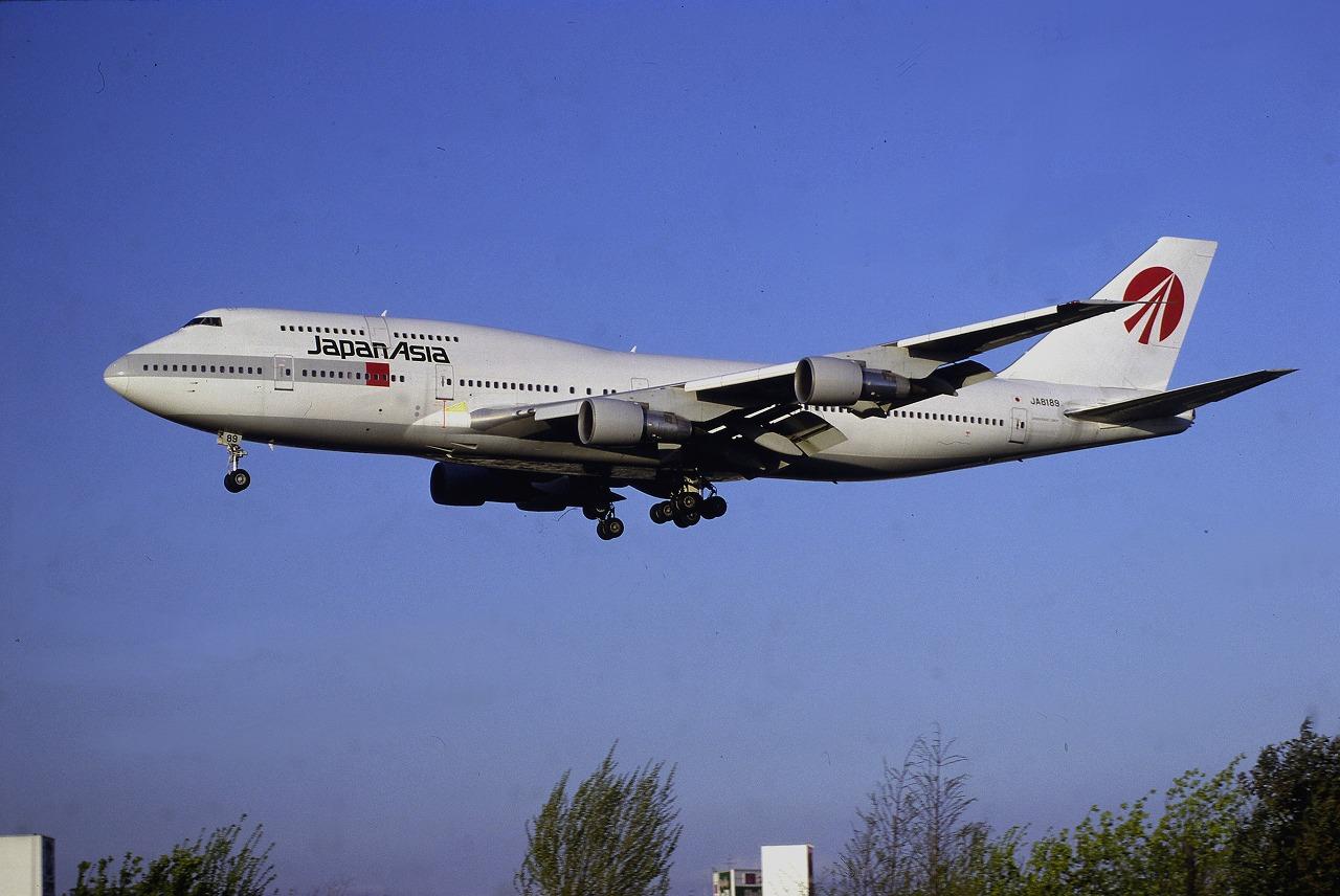 ボーイング747-300　24156/716　JA8189日本アジア航空(JAA)（1993年頃　成田空港）